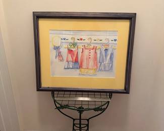 H24 - $50. Original Watercolor. Measures 22.5" x 18" framed. 