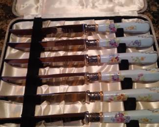 Limoges knives w sterling ferrels