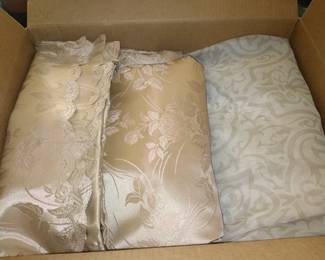 Vintage silk patterned drapes