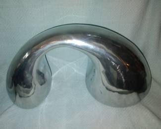 Modern chrome signed blob sculpture
