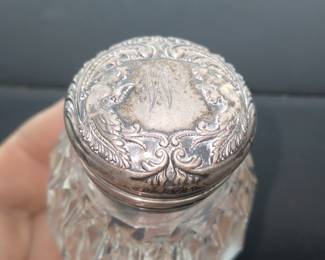 Sterling vanity jar