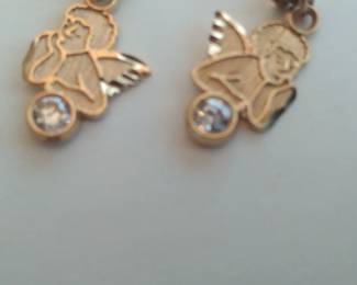 14 kt gold and daimond earings