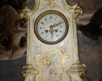 Large royal bonn hand painted clock