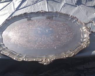 Double handled large silverplate gorham tray