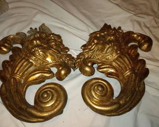 Large antique theater curtain tiebacks