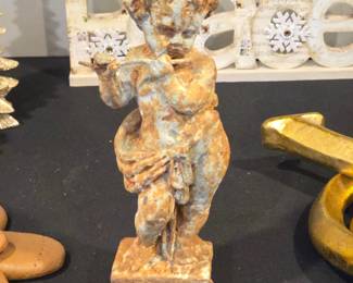 Vintage Cast Concrete Cherub Garden Statue