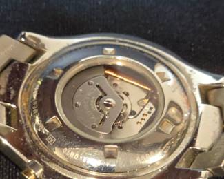 Seiko Kinetic SKA Two Tone Blue Dial Watch with Instruction Manual