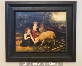 Children with a Sheep