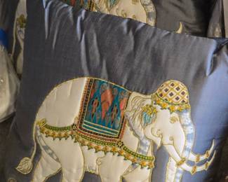 Jim Thompson Silk Elephant Pillow Cover