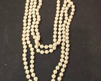 Long Faux Pearl Necklace