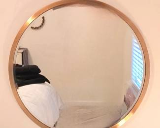 Gold Metal Round Wall Mirror
