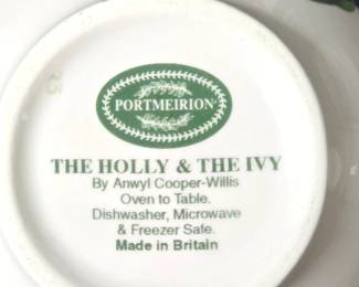 Portmeirion The Holly The Ivy Deviled Egg Platter with Cups and Saucers second image