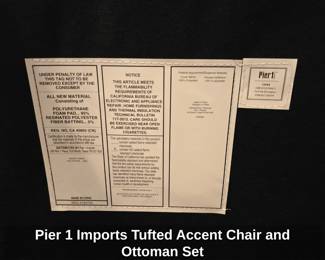 Pier Imports Tufted Accent Chair and Ottoman Set