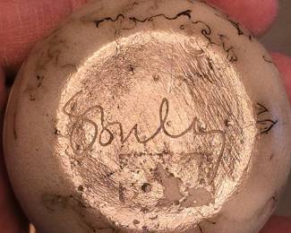 Native American Carved Stone Vase with Turquoise Inlay 