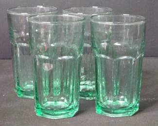 Set of Libbey Duratuff Gibraltar Spanish Green Tumblers