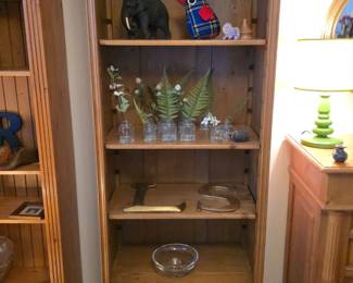 Antique Farmhouse Pine Display Cabinet or Bookcase