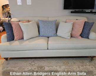 Ethan Allen Bridgers EnglishArm Sofa