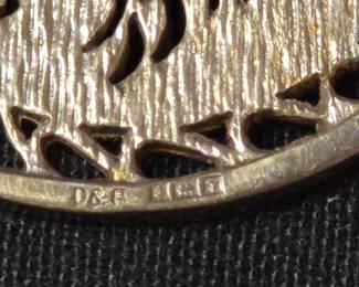 Vintage DF Sterling Silver Pisces Zodiac Pendant Necklace