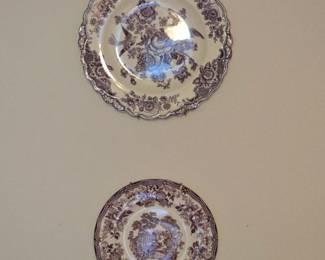 Crown Ducal Bristol Mulberry Purple Transferware Plates Set of 