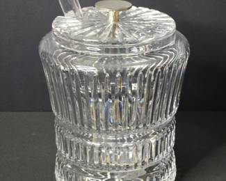 Crystal Punch Bowl with 18 Ladl inch Tall