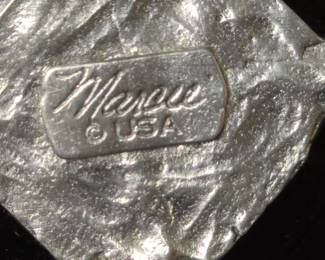 Marcie USA Fused Glass and Pewter Cross Pendant 