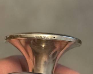 Sterling Silver and Etched Glass Cruet Bottle