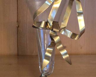 Petites Choses Brass Ribbon Bud Vase