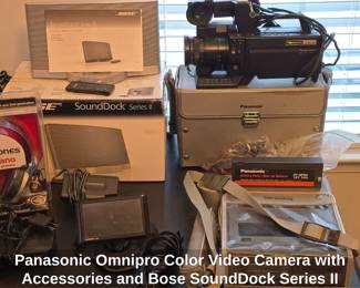Panasonic Omnipro Color Video Camera with Accessories and Bose SoundDock Series II