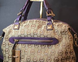 Michael Kors Calista Signature Monogram Satchel Handbag