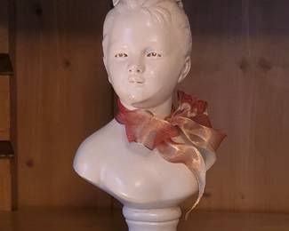 Vintage Alexander Backer Chalkware Bust of a Young Girl