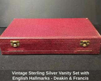Vintage Sterling Silver Vanity Set with English Hallmarks Deakin  Francis Birmingham