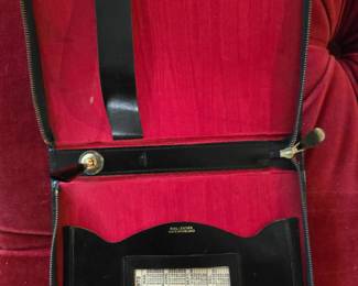 Vintage Leather Zippered Address Book with Calendar and Stamp Holder