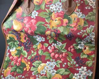 Vintage Laura Ashley Rubens Floral Tote Bag with Leather Accents