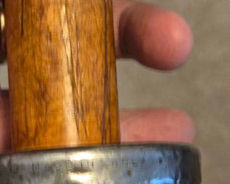 Set of Three Vintage Wood and Metal Bobbins Wilson Bros