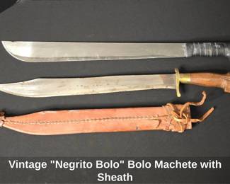 Vintage "Negrito Bolo" Bolo Machete with Sheath