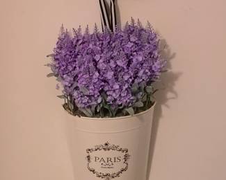 Artificial Lavender in Paris Flower Market Tin Pot