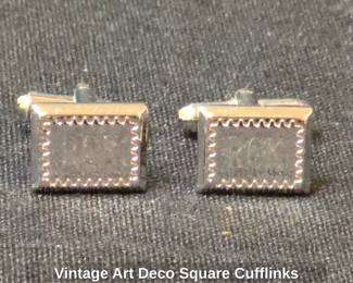 Vintage Art Deco Square Cufflinks