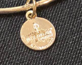 Alex and Ani Aquamarine March Birthstone Charm Bangle Bracelet 