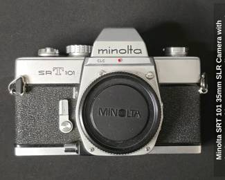 Minolta SRT mm SLR Camera with Minolta MC Rokkor-PF 50mm f/1.7 Lens and Vivitar Series Macro Focusing Auto Zoom Lens