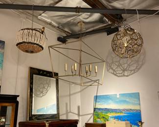 Chandelier, pendants, lightning