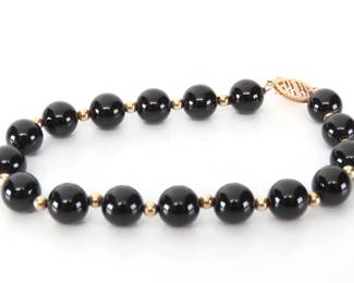 Beautiful Beaded 8" Bracelet with 14K Gold Clasp