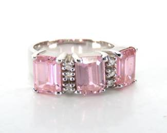 Beautiful Sterling Silver & Tourmaline Ring - Size 7