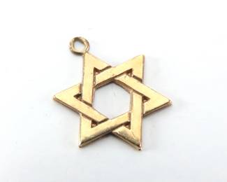 14K Gold Star of David Pendant - .9g