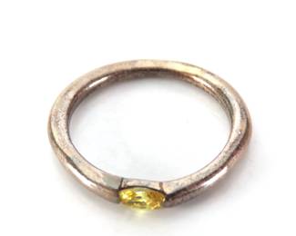 Sterling Silver & Tourmaline Ring - Size 7.5 - 2.9g