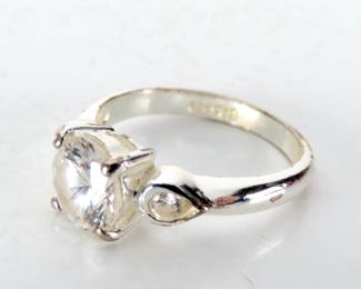 Sterling Silver & CZ Ring - Size 7.5