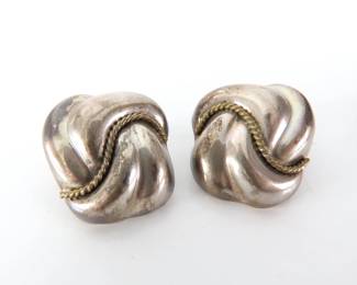 Vintage Sterling Silver Earrings for Pierced Ears - 17.5g