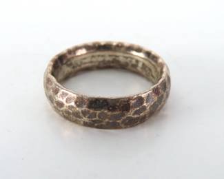 Hammered Sterling Silver Ring - Size 8 - 7.5g