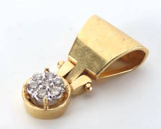 14K Gold & Diamond Slide Pendant - TW 6.1g