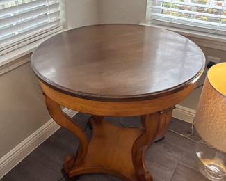 Empire/Biedermeier style side table 30" D x 28"H Milling Road From Baker
