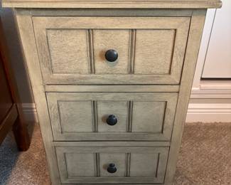 Light brown three drawer dresser 14 1/2 X 24L X 12L 